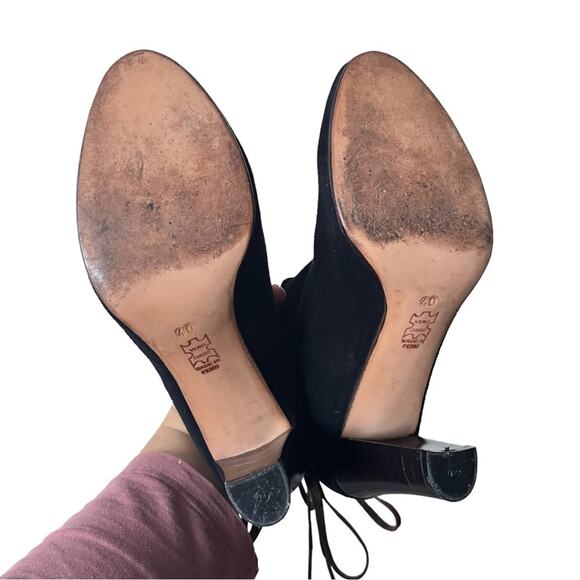 Anthropologie Huma Blanco Suede Studded Heeled Ankle Boot Size 40 EU - Picture 11 of 13